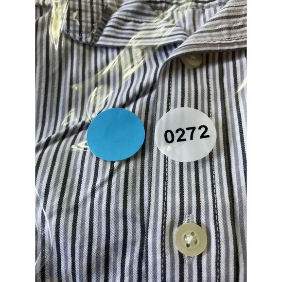 Michael Kors Gray Long Sleeve Dress Shirt, 16 Neck, Button Down, Striped Formal - Picture 12 of 12